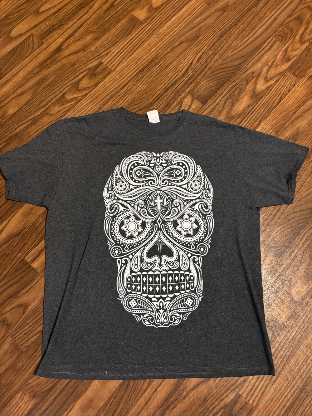 Vintage Jerzees *Mens Y2K Full Front Sugar Skull Print * XL
